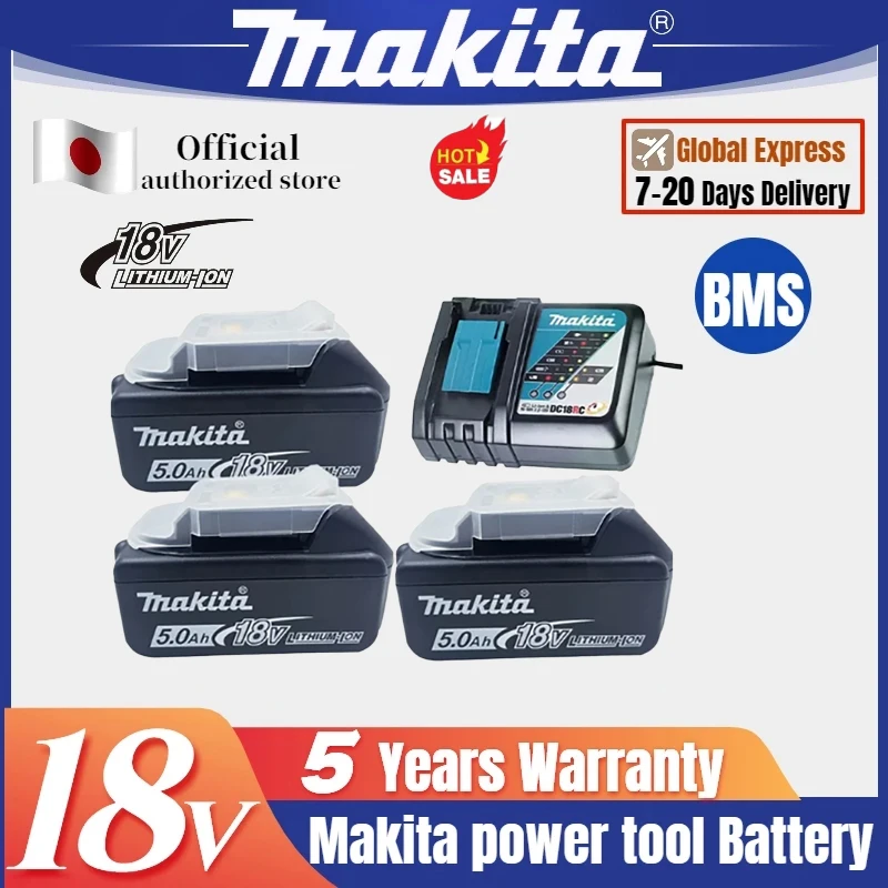 100% Original Makita Rechargeable Battery, Replaceable LED Lithium-ion, 9.0Ah/6.0Ah 18V BL1860B BL1860 BL1850 BL1830 BL1815