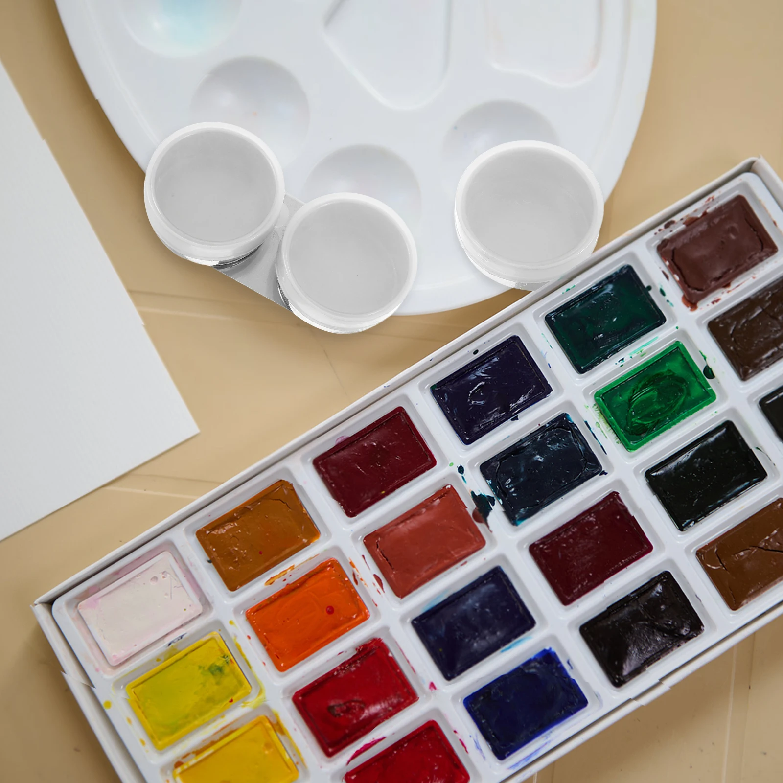 

2pcs Oil Painting Brush Washer Pot Stainless Steel Paint Mixing Easel Clip Lid Home School Artists Oil Paint Mixing Cup Reusable