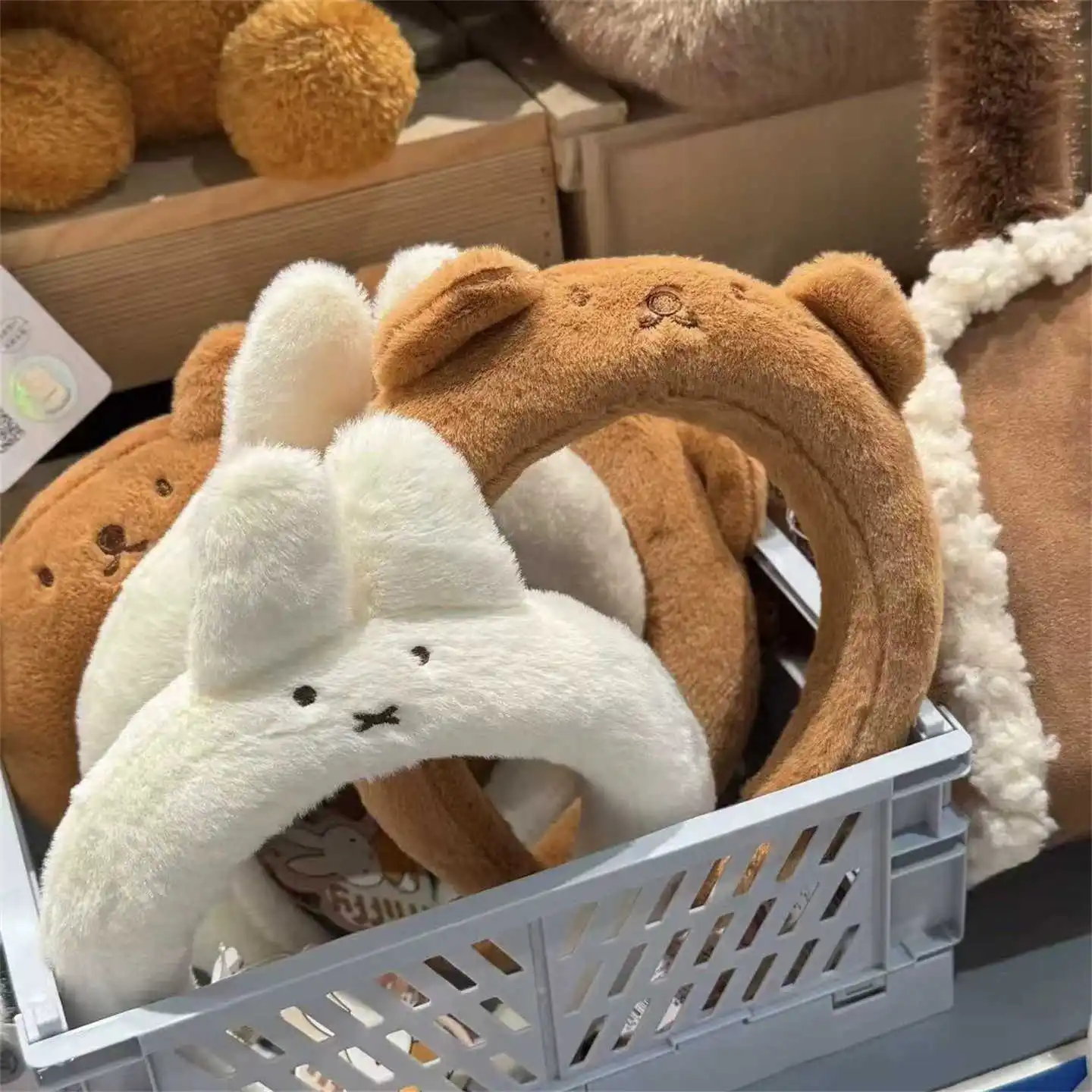 

DS Sweet Cute Plush Bunny Bear Headband Autumn and Winter Hair Band Cartoon Makeup Headband for Women Girls INS Hair Accessories