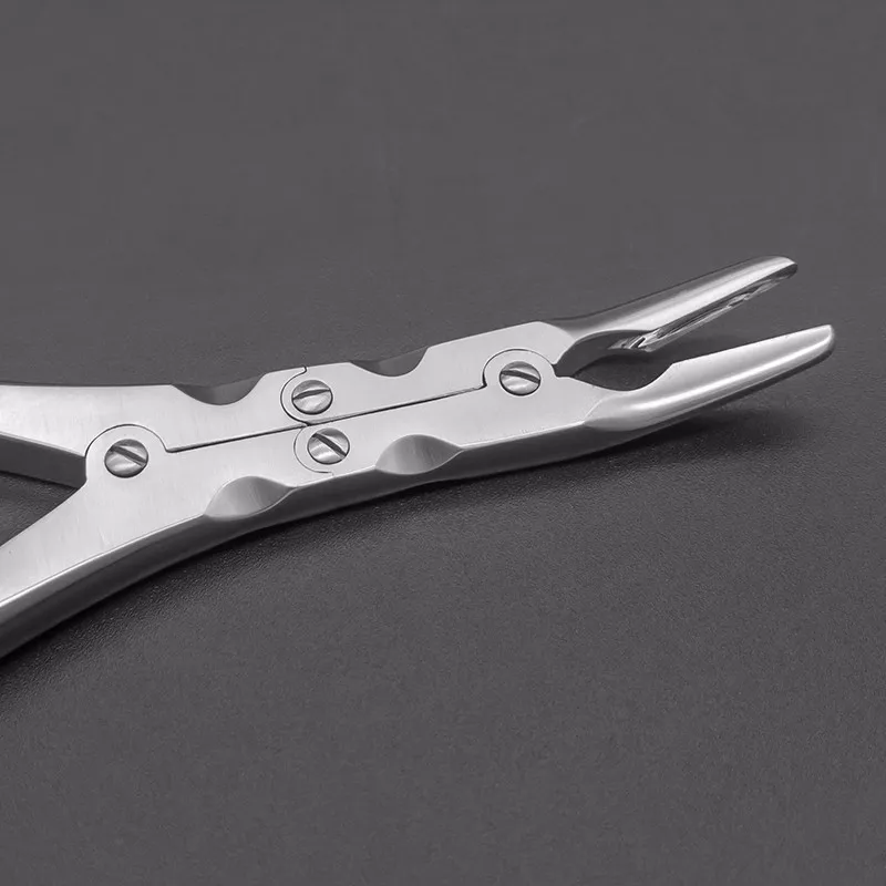 Double-jointed biting pliersDouble-curved debridement pliersOrthopaedic instrumentsCurved dental bone pliers