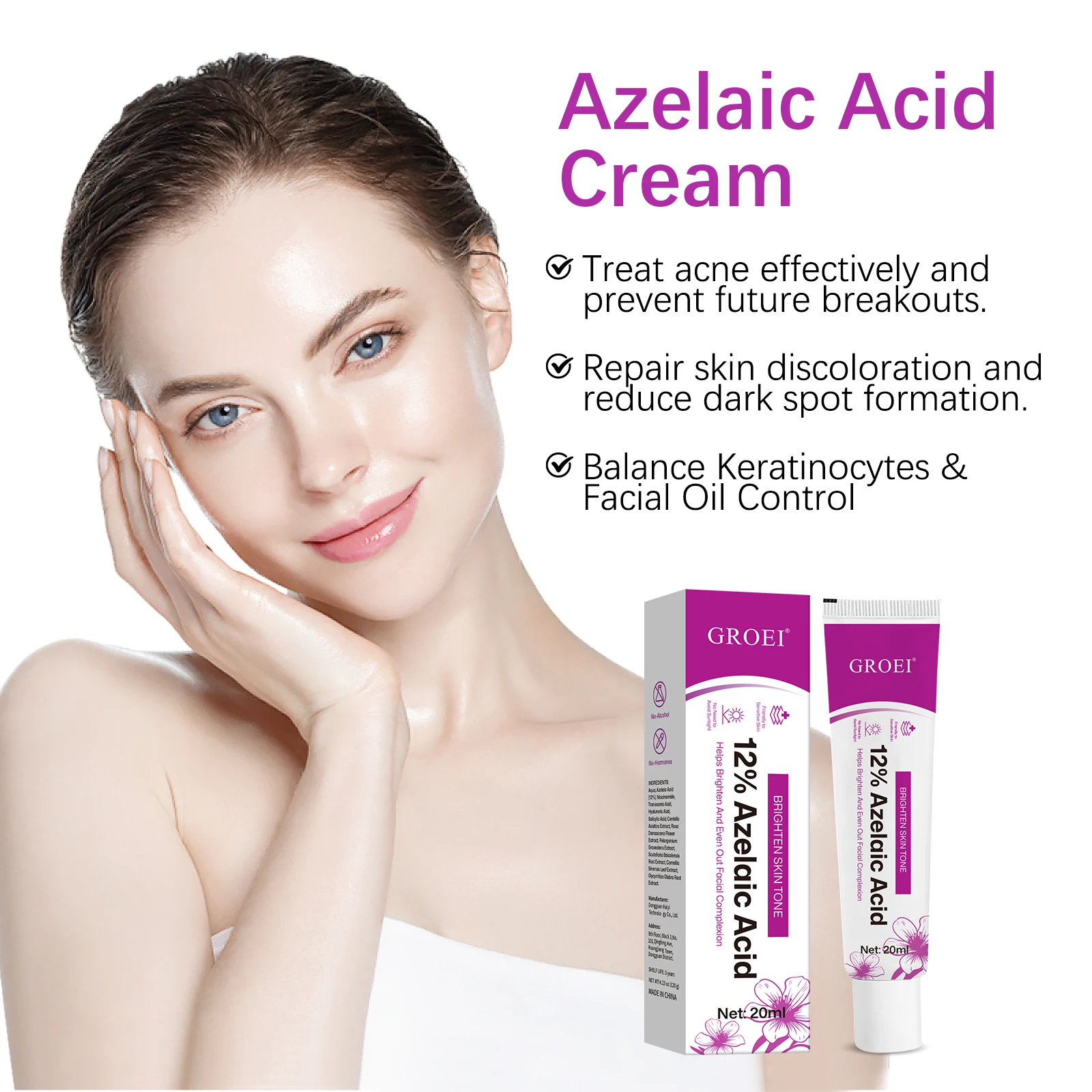 GROEI 12% Azelaic Acid Cream 2 - đánh giá và giá Azelaic Acid Cream