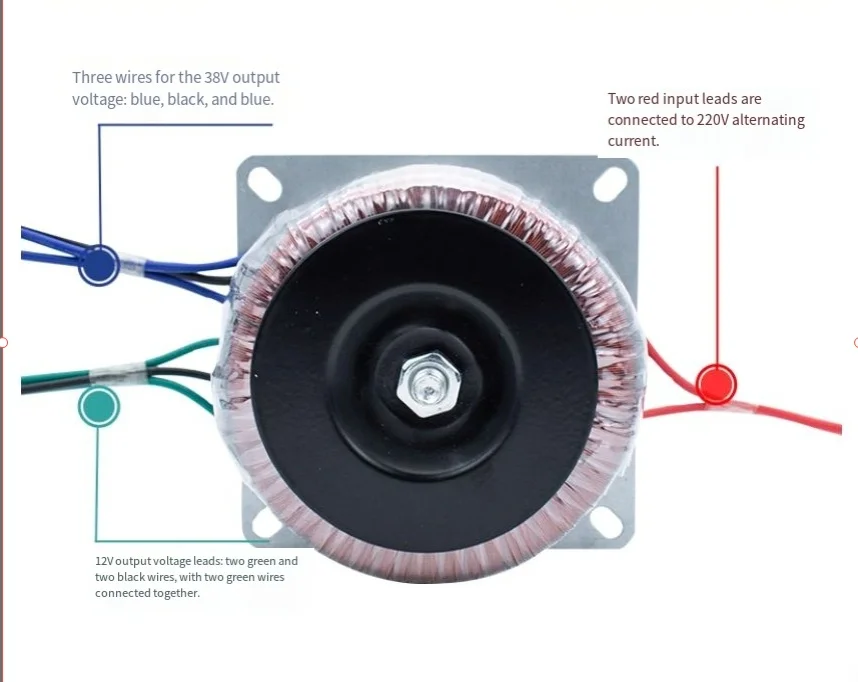 300W Toroidal Transformer 220V to 24V Power Supply, High-Power Pure Copper for Front and Rear Stages