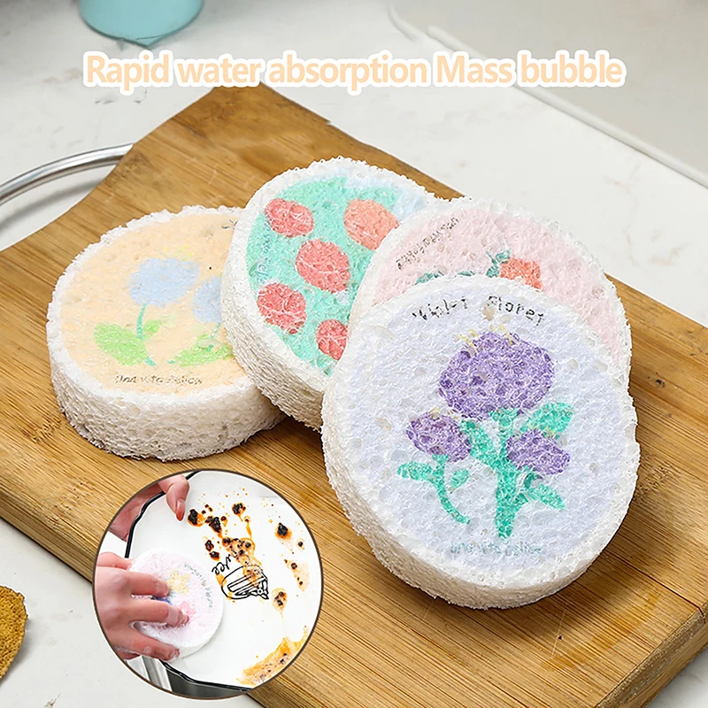 5PCS New Cleaning Cloth Sponge For Kitchen Melamine Dishwashing Sponge Wood Pulp Cotton Washing Tool Wipe Cloth Scouring Pad