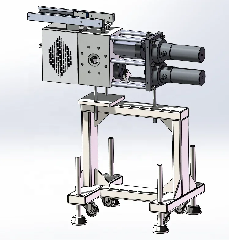 Double Piston Hydraulic Continuous Screen Changer For Polymer-Sand Extruder