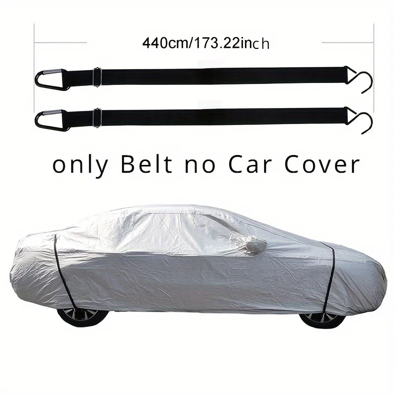 2PCS Car Covers Fixed Rope Strap Car Clothing Fixing Rope Cover Windproof Belt Car Luggage Bag Cargo Lashing Strap 4.4m