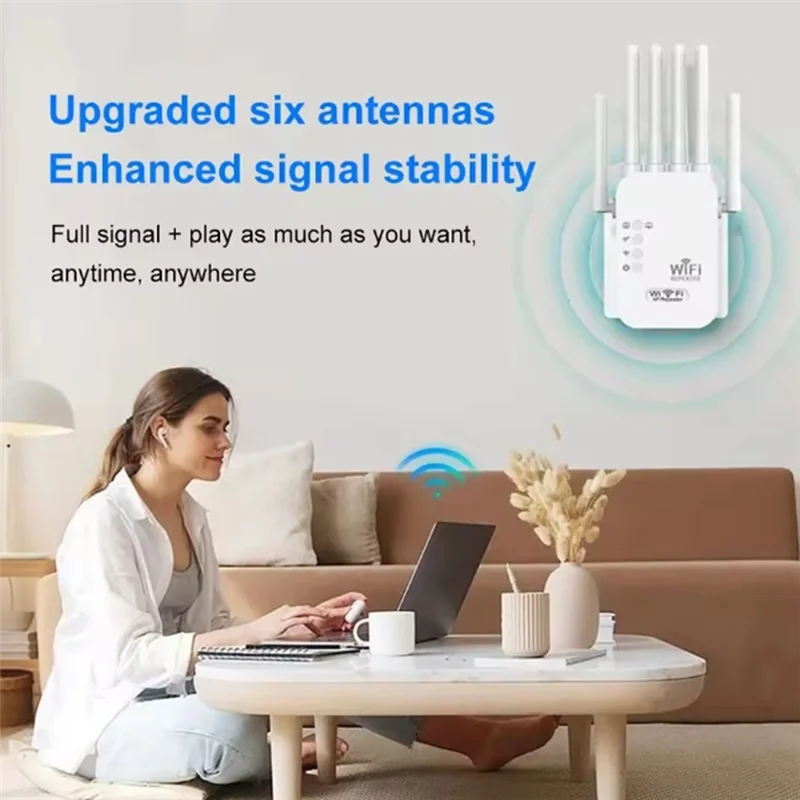 A91P 1200Mbps Wireless Wifi Repeater 2.4G 5G Dual-Band Network Wifi Amplifier Router US Plug