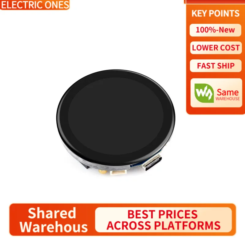 【Waveshare genuine】- ESP32-C6 1.43inch AMOLED Round Touch Display Development Board,160MHz RISC-V Processor, 466×466 Pixels, QSP