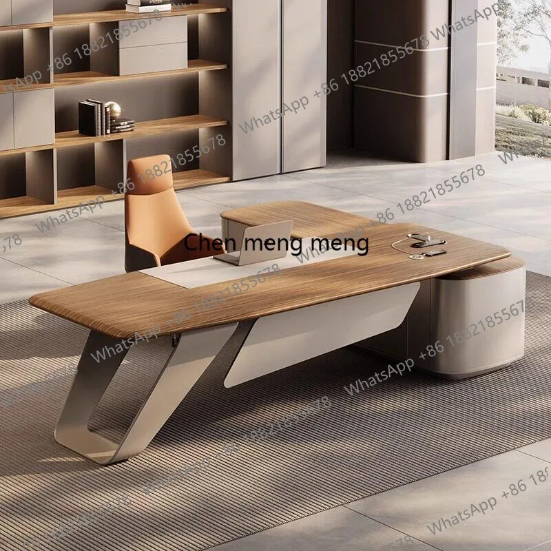 

Light luxury boss table, high-end simple president's office desk and chair combination office manager's desk