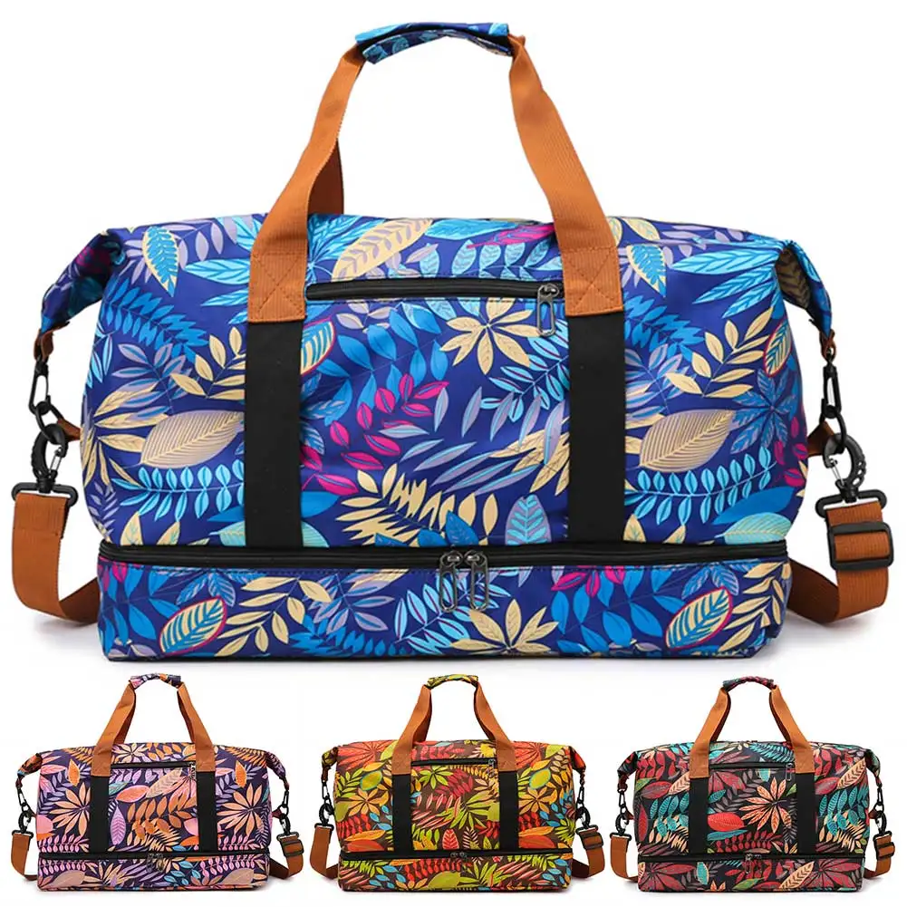 

Women Travel Carry-On Bag Oxford Cloth Exercise Shoulder Bag Large Capacity Everyday Overnight Bag Female Yoga Handbag