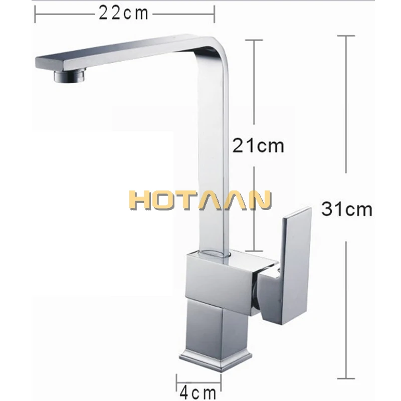 . Kitchen faucet Brass kitchen sink tap ,kitchen mixer,square swivel Kitchen Faucets, torneira YT-6004