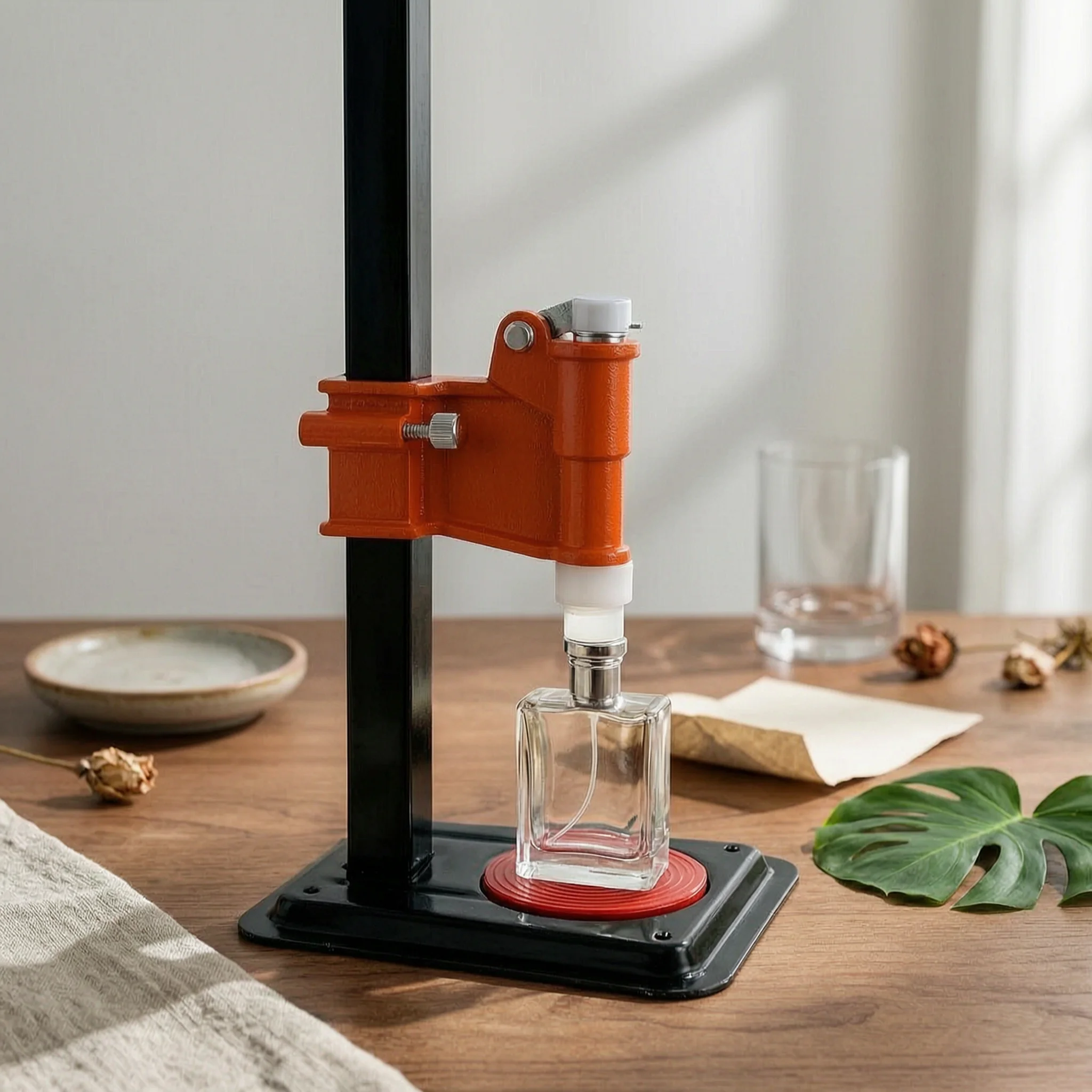 Heavy Duty Tabletop Sealer Manual Press with Height Adjustable Column for Perfume Bottle Card Insert Small Batch Production