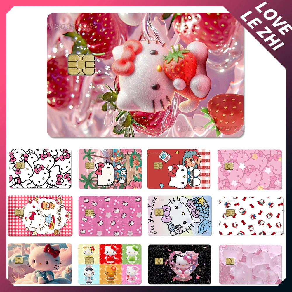 

Kawaii Sanrio Hello Kitty Credit Card Debit Card Waterproof Sticker Visa Bank Bus Metro Access Card Protective Film Sticker