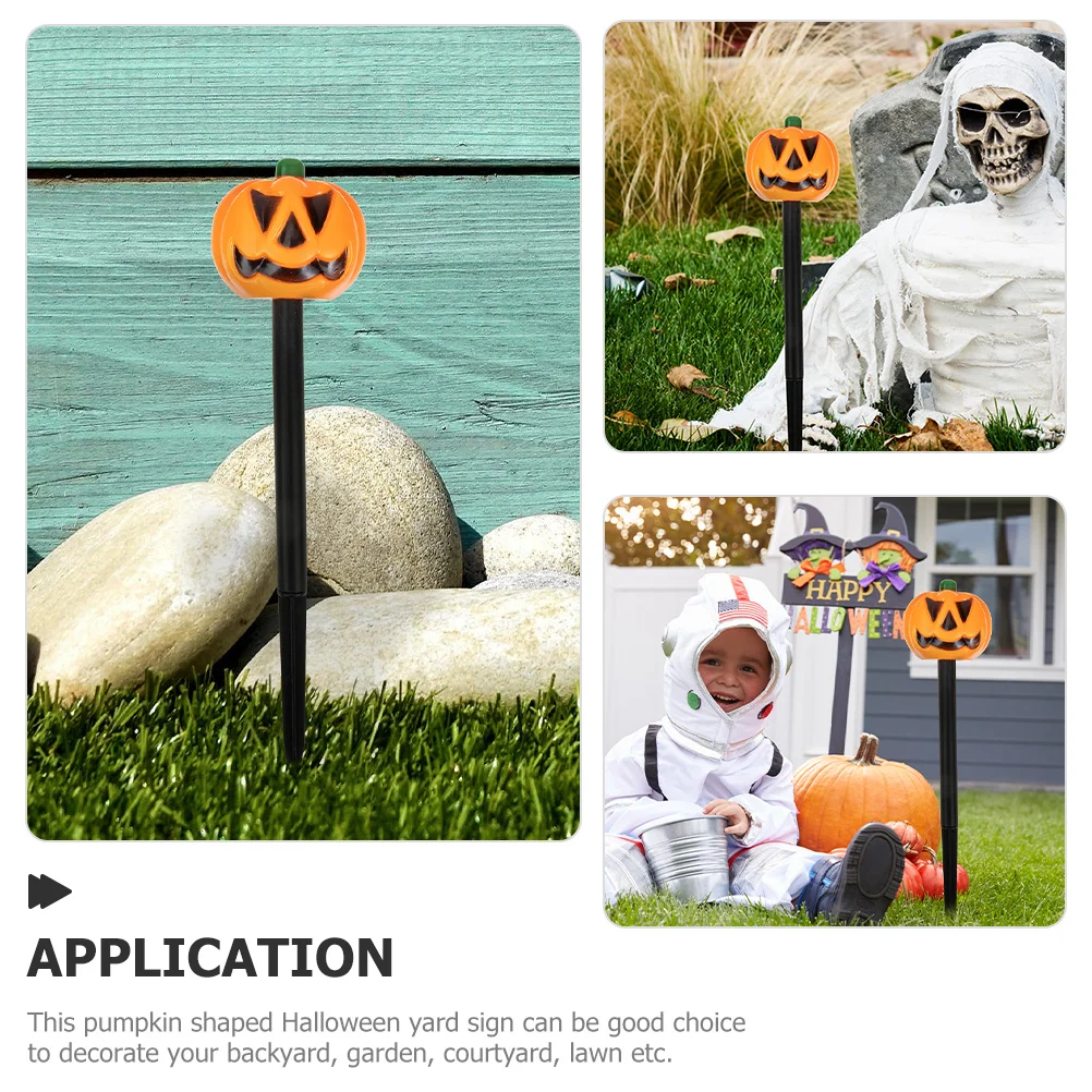 

6 шт., знак тыквы на Хэллоуин, пластиковый сверхмощный кол, украшение для сада, лужайки, уличный праздничный декор для вечеринки, внешний декор