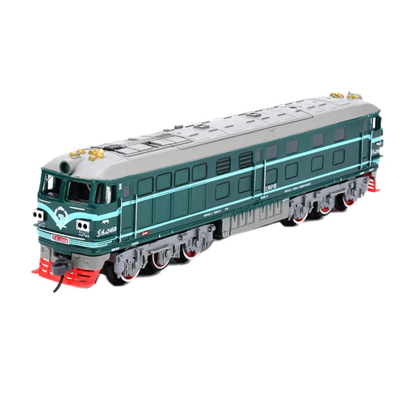 Kids Simulation 1:87 Alloy Internal-Combustion Locomotive Model Toy Acousto-Optic Train Toys for Children Gift(C)