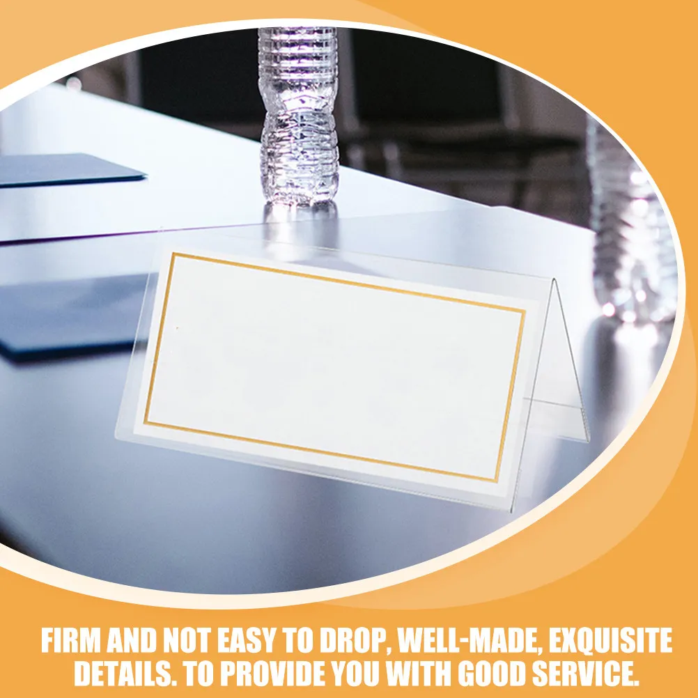 10Pcs Acrylic Meeting Table Signs Blank Clear Name Cards Placeholders Stable Seating Sign Holder Desk Name Plate