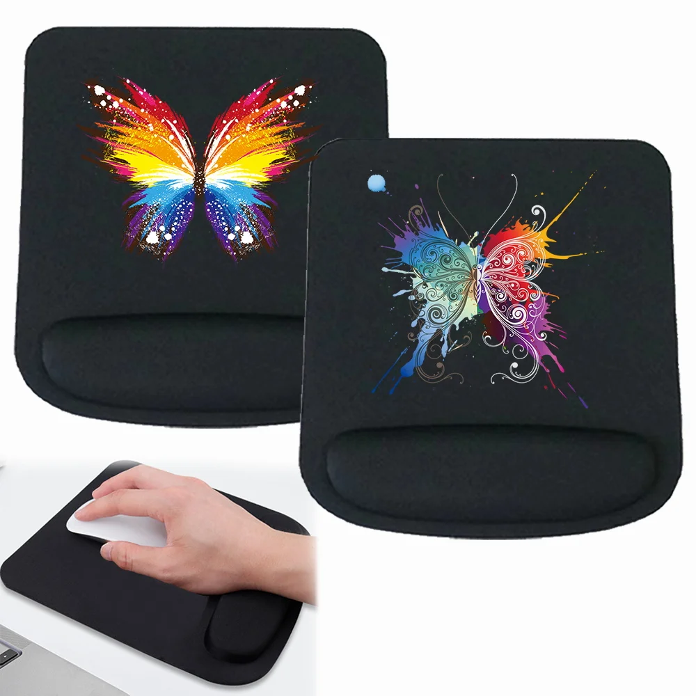 

Черный игровой коврик для мыши, настольный коврик, серия «бабочка», аксессуары для геймеров, эргономичная подставка для запястий для компьютера, удобный коврик для мыши