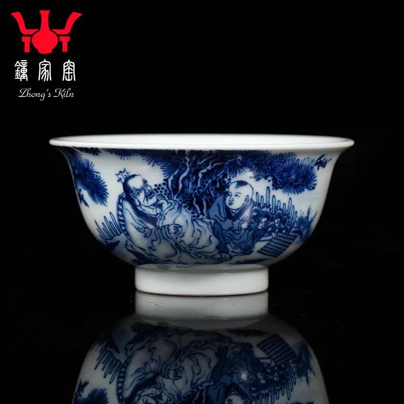 

Zhongjia Kiln Firewood Kiln Master Cup Jingdezhen Pure Hand Drawing Antique Character Cup Ceramic Kung Fu Tea Cup Master Single