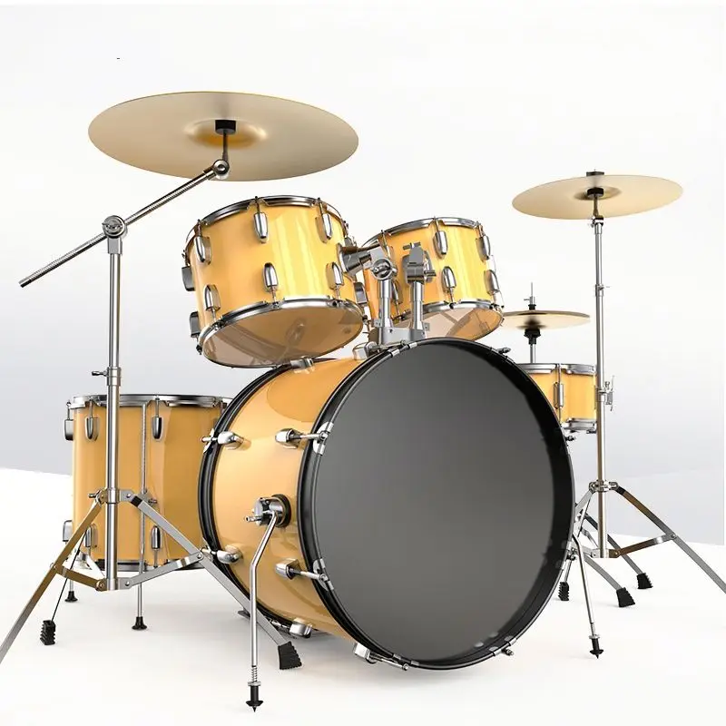 

Professional Playing Practice Set Adults Children Self-Taught Home Jazz Drums 5 Drums 3 Cymbals Birch Wood Chambers PVC Drum
