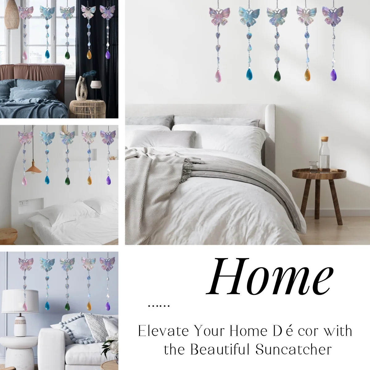 1Pc/6Pcs Crystal Suncatchers With Prisms, Window Hanging Rainbow Makers, Indoor Decor, Butterfly Designs, Prismatic Light Catche