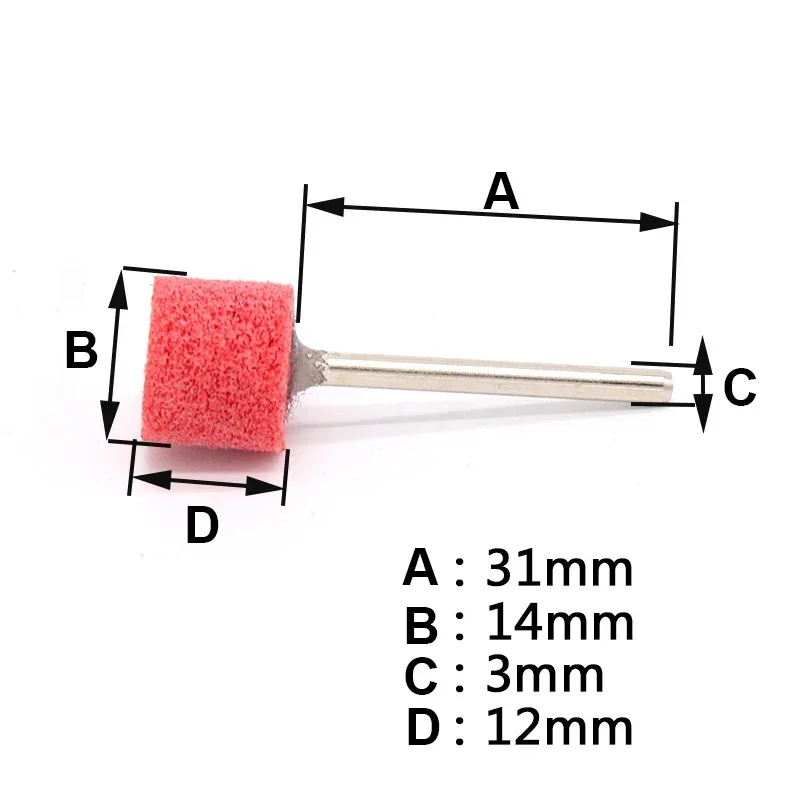 1 шт., 3 мм хвостовик, шлифовальная головка из волокна, хвостовик колеса для Dremel 150–1000, зернистость для очистки металла, дерева