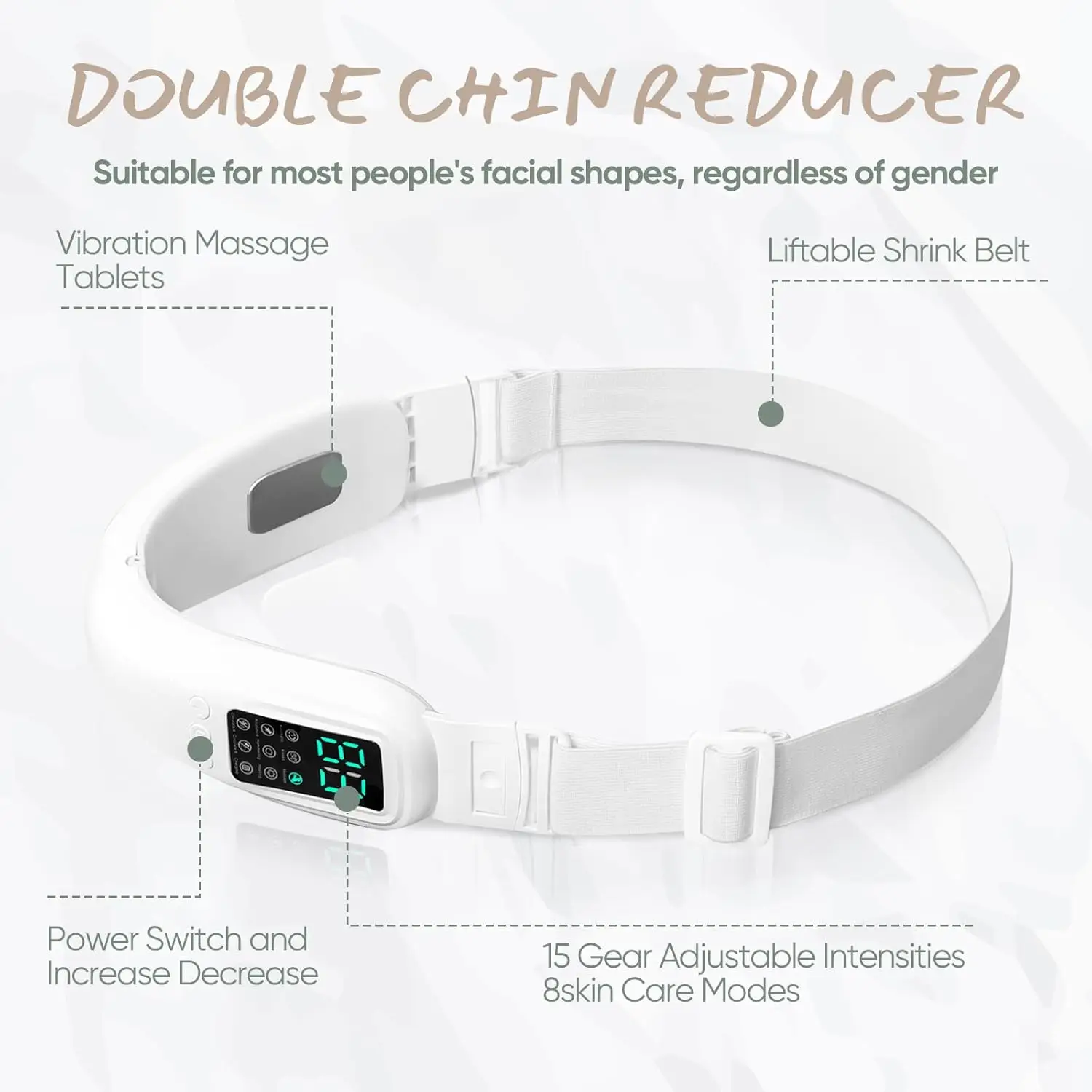 Massageador de levantamento facial 15 engrenagens massageador facial elétrico linha v face lifting emagrecimento dispositivo vibração uso doméstico ferramenta de beleza