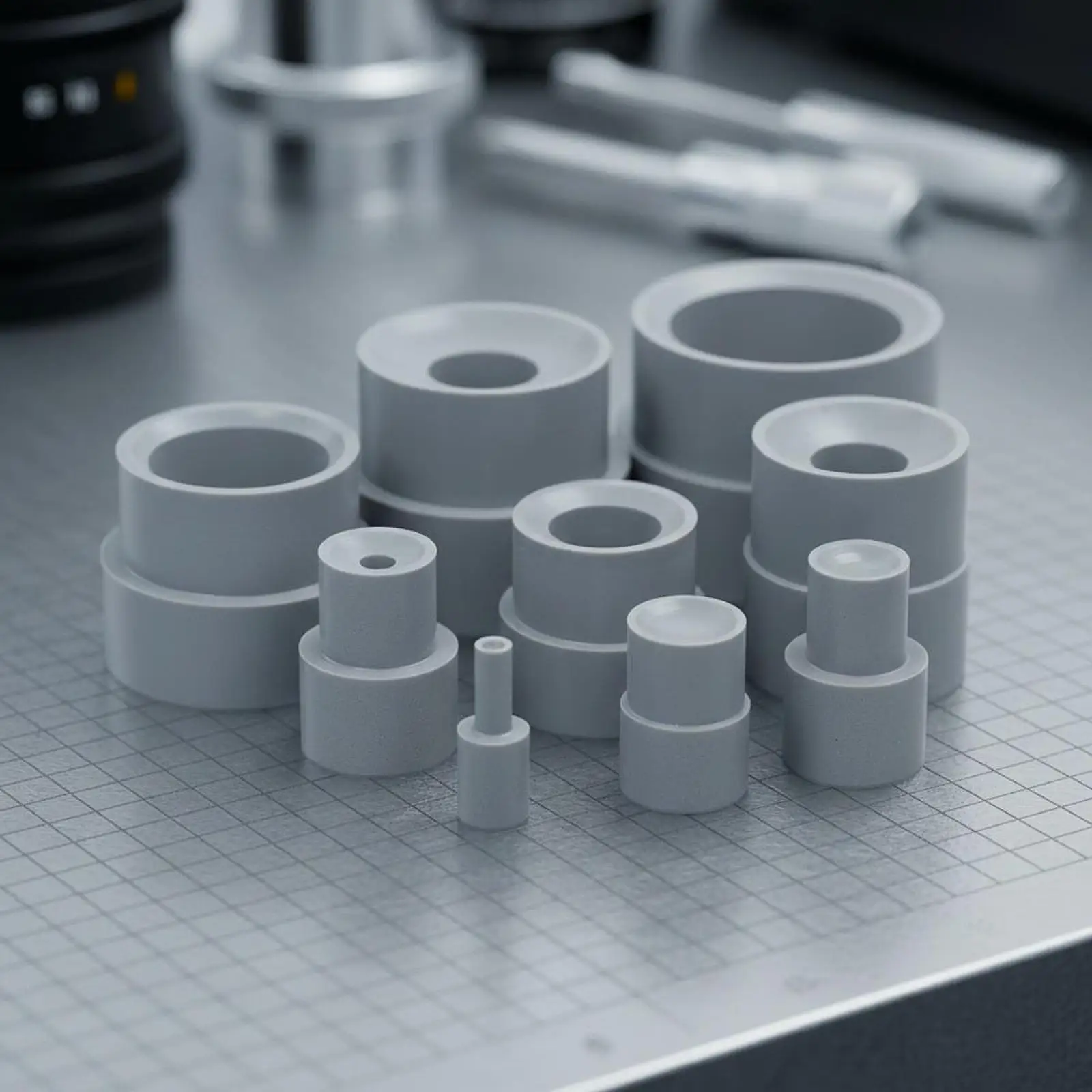 Kit de Anéis Extratores de Lentes de Câmera 9 Peças 60-70mm Manutenção 56-65mm Cinza 50-53mm Tamanho Duplo Acessórios Práticos para Reparo e Abertura