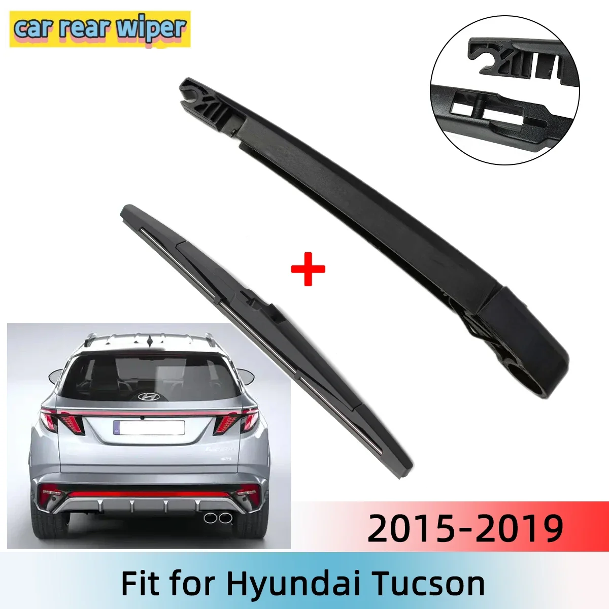 

Rear Wiper Blade & Arm Set Kit For Hyundai Tucson 2015--2019 Windshield Windscreen Rear Window