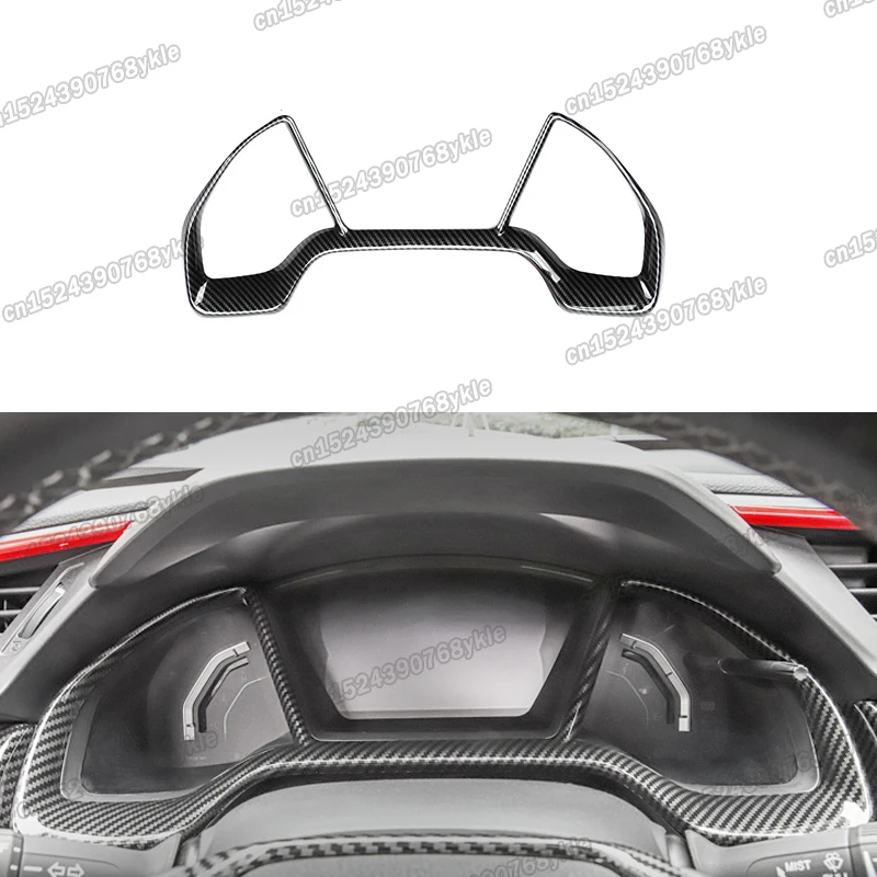 

carbon fiber car dashboard instrument meter frame trims chrome for honda civic 2016 2017 2018 2019 2020 2021 10 10th x auto