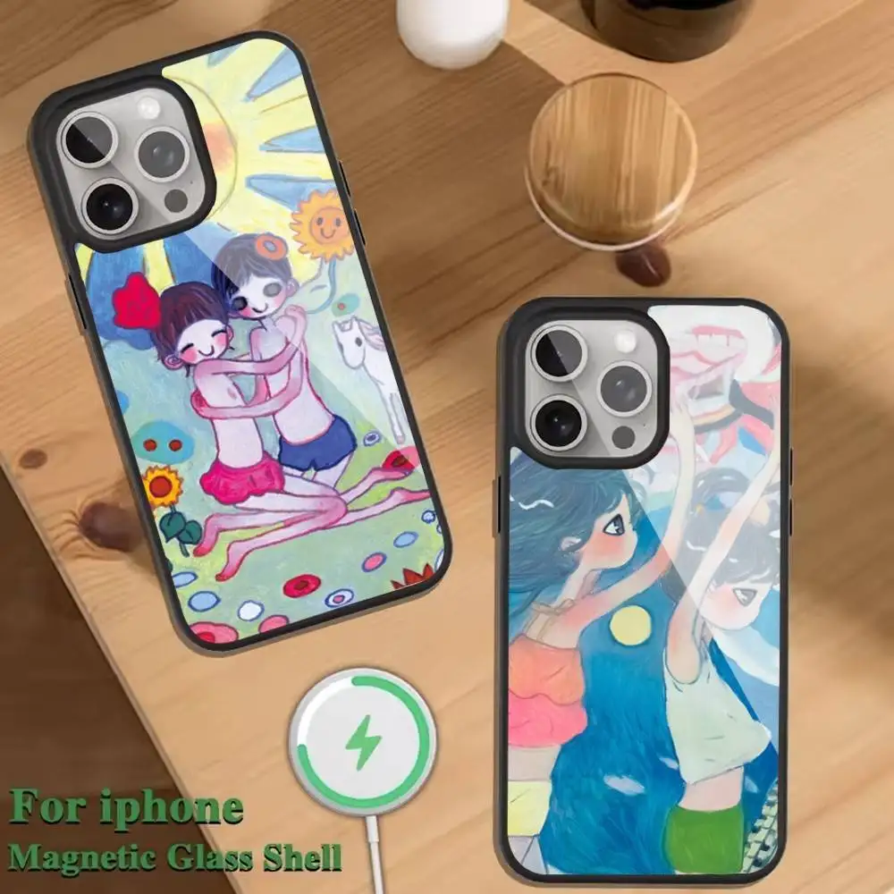 

A-Aya T-Takano Phone Case For Magnetic Wireless Charge Cover For iphone 16 15 14 13 12 11 Pro Max Plus Coque