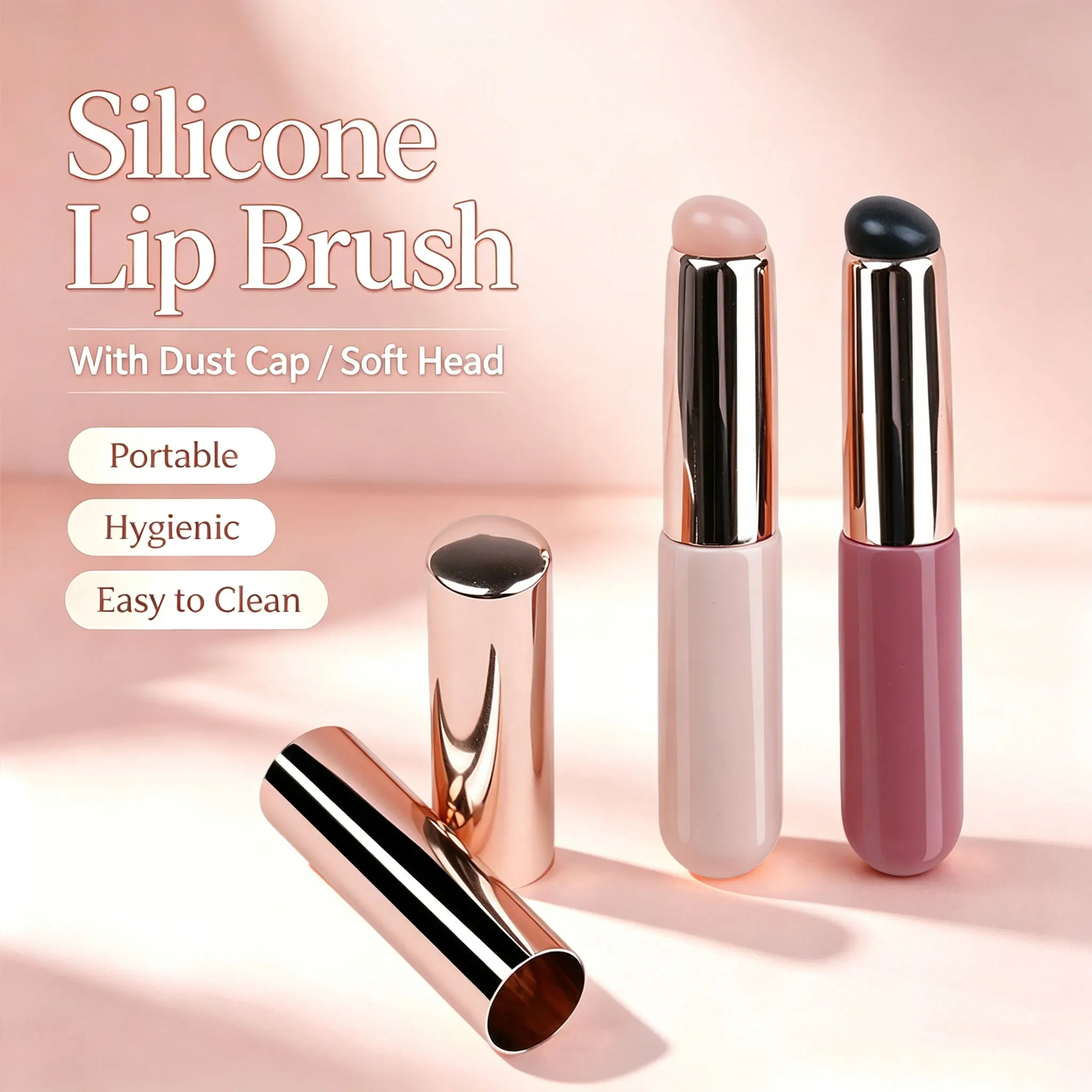 Round Tip Silicone Lip and Concealer Brush Soft and Bouncy with a Fingertip like Feel Durable Flexible and Resistant to Breakage