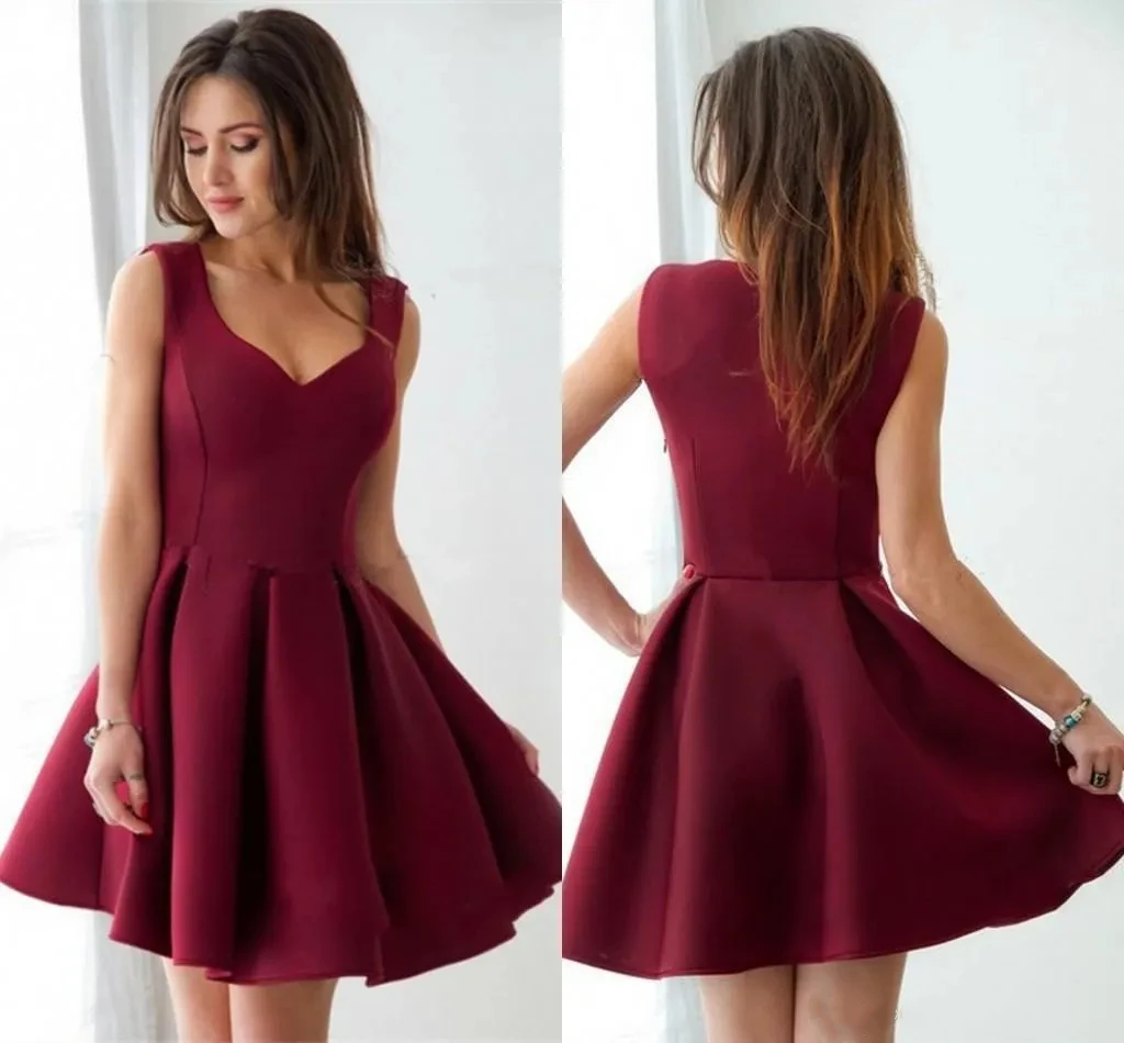 Vestido corto plisado con cuello en V para fiesta de graduación, traje de noche personalizado, sencillo y sexy, novedad