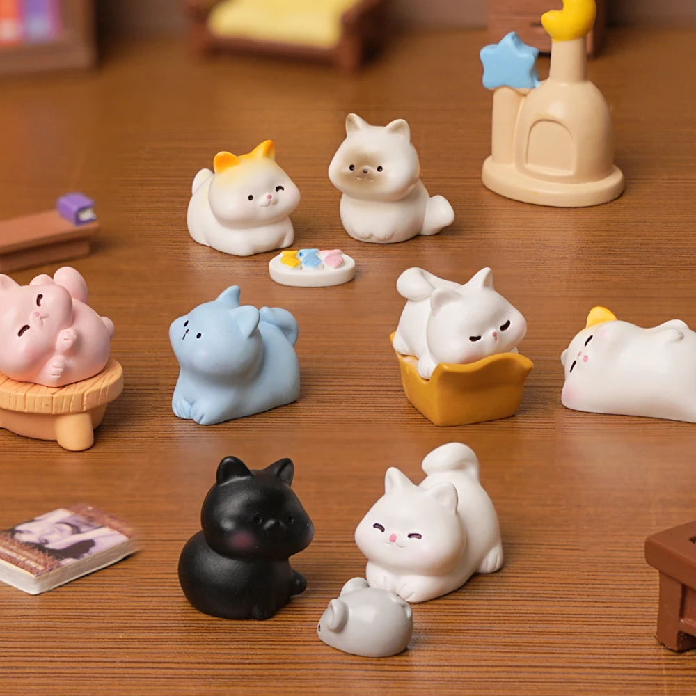 Статуэтки, миниатюры, милые белые, черные кошки, микропейзажные украшения для дома, декор комнаты, стол, аксессуары «сделай сам» Статуэтки, миниатюры, милые белые, черные кошки, микропейзажные украшения для дома, декор комнаты, стол, аксессуары «сделай сам»