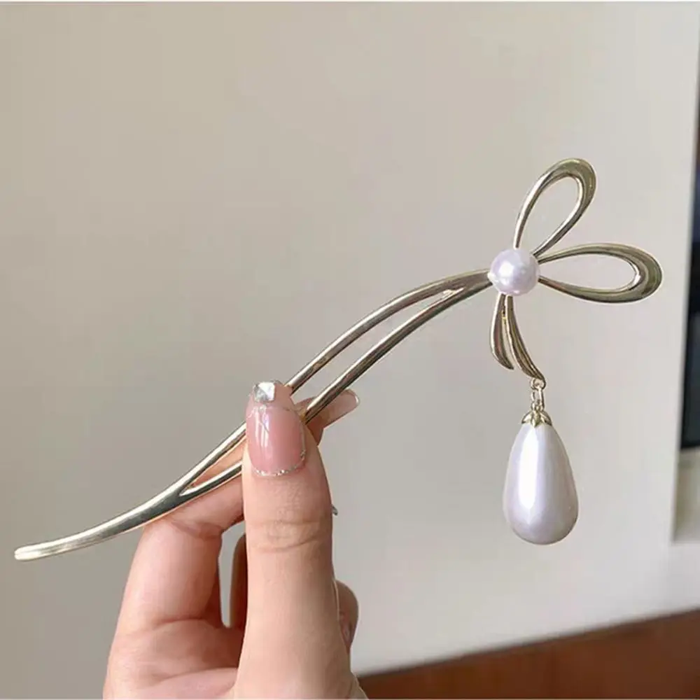 Delicate Modern High-End Sense Bow Braiding Styling Tool Jewelry Korean Style Hairpin Hair Fork Women Hair Stick Headwear