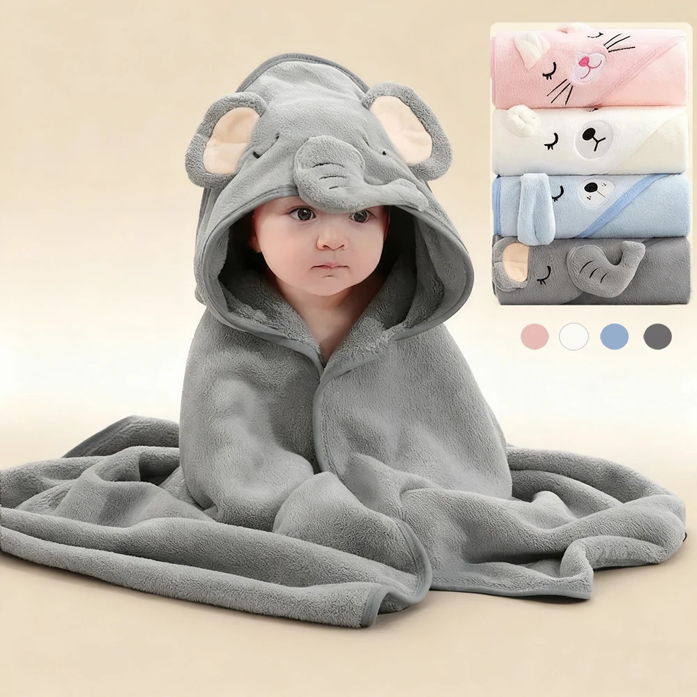 

Cartoon Animal Baby Bath Towel Absorbent Fast Drying Without Linting Fluffy Soft Best For Little Baby Winter Children'S Bathrobe