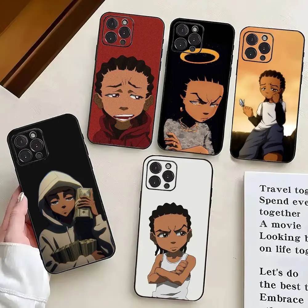

Cartoon boys The B-Boondocks-es Phone Case For iPhone 17, 16,15,14,13,12,11 Plus,Pro Max, Others Soft Black Cover