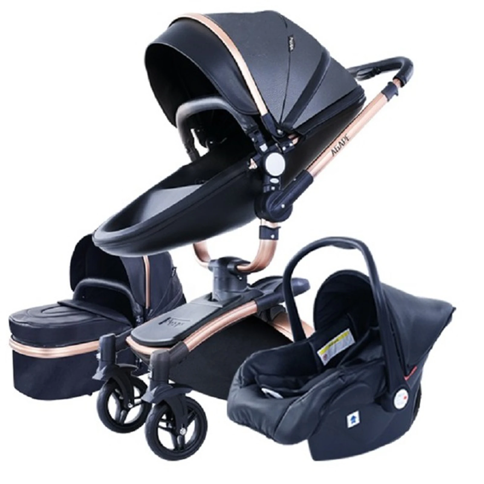 Kinderwagen 3-in-1 kinderwagen voor kinderwagen, pasgeboren babyaccessoires, luxe kinderwagen met hoog landschap voor 0-3 jaar oud