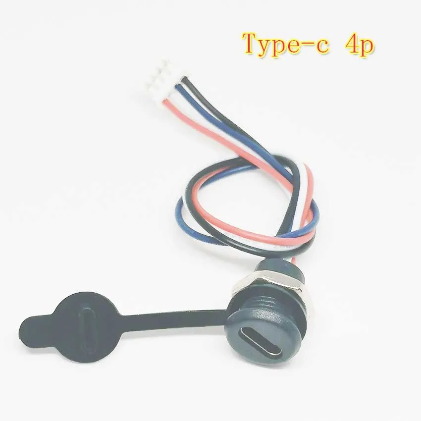 

1pcs USB Connector Type-C Waterproof with PH 2.0 nut locking plate Female TPC Waterproof High Current Fast Charging jack port