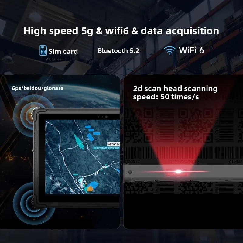 Tablet da 10,1 pollici a tre prove NFC impermeabile e antigoccia con interfaccia HDMI 5G
