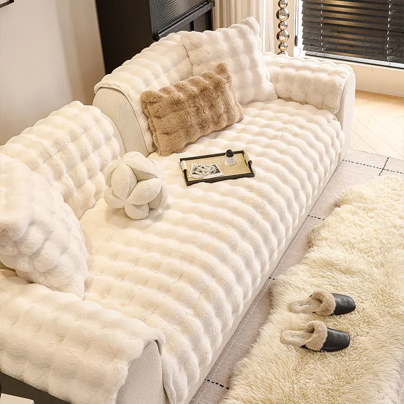 1PC-Living room irregular sofa cushion new plush autumn and winter thick cushion anti slip sofa special dustproof sofa cushion