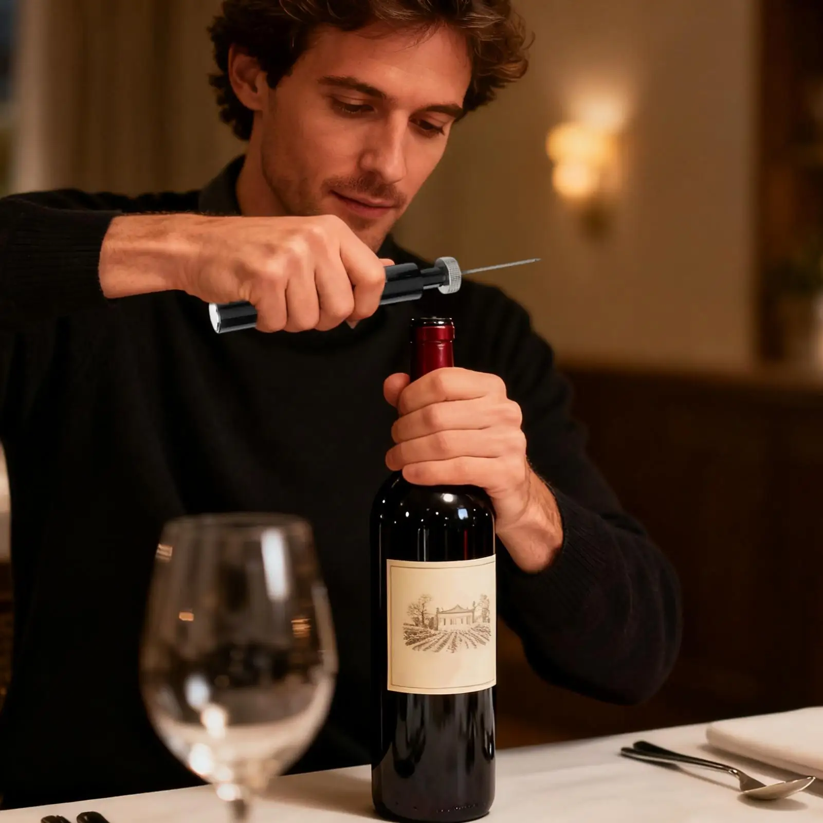 

Corkscrew Wine Opener Needle Type Gripper Tool Air Pressure Wine Bottle Opener For Kitchen Home Restaurant Bar Outdoor Picnic