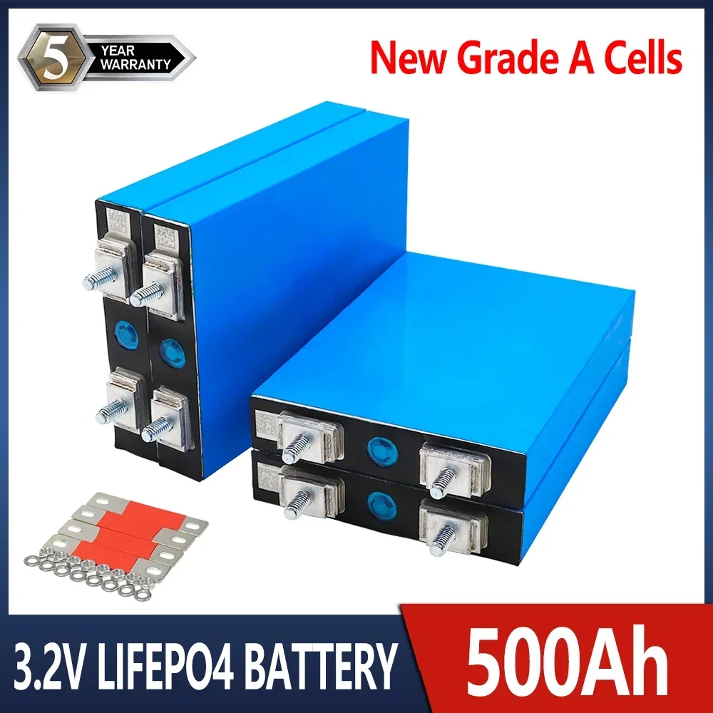 New 3.2V 500AH 1-4PCS Lifepo4 Lithium Iron Phosphate Battery Pack DIY 12V 24V 36V 48V Electric Car Solar Storage System Cells