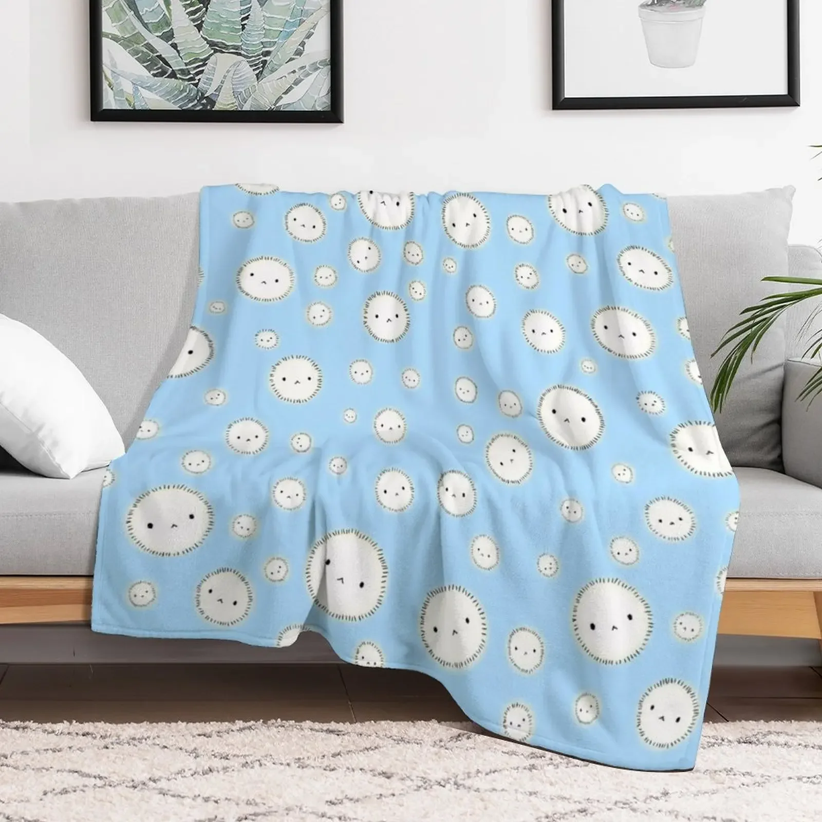 Noragami Yukine Puffball Pattern Throw Blanket Extra Large Throw Cute Plaid Picnic Thermals For Travel Blankets