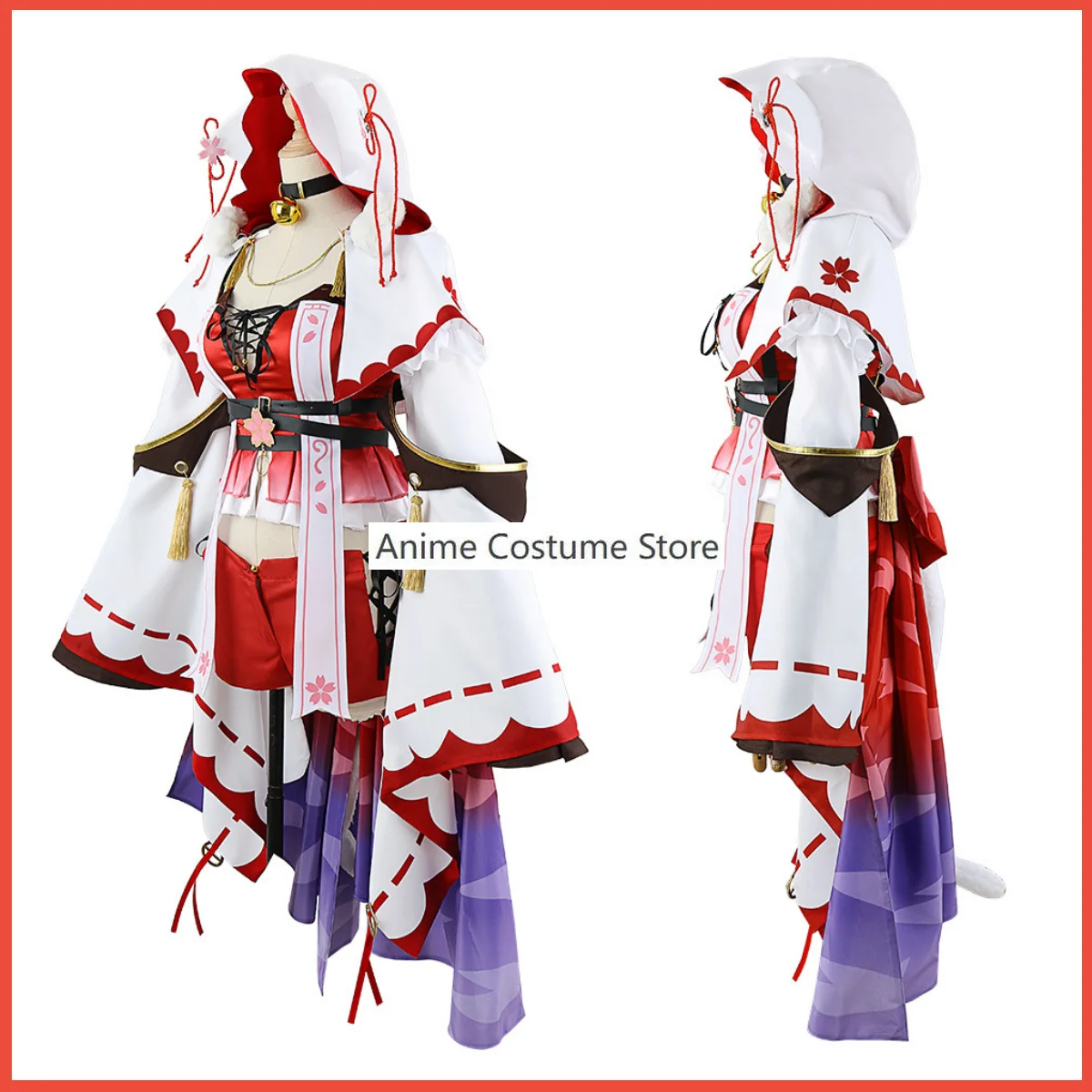 Disfraz de Anime Virtual YouTuber Sakura Miko para mujer, traje de Cosplay de Hololive, peluca, Kimono, falda, capa, Sexy, Kawaii, Carnaval, navidad