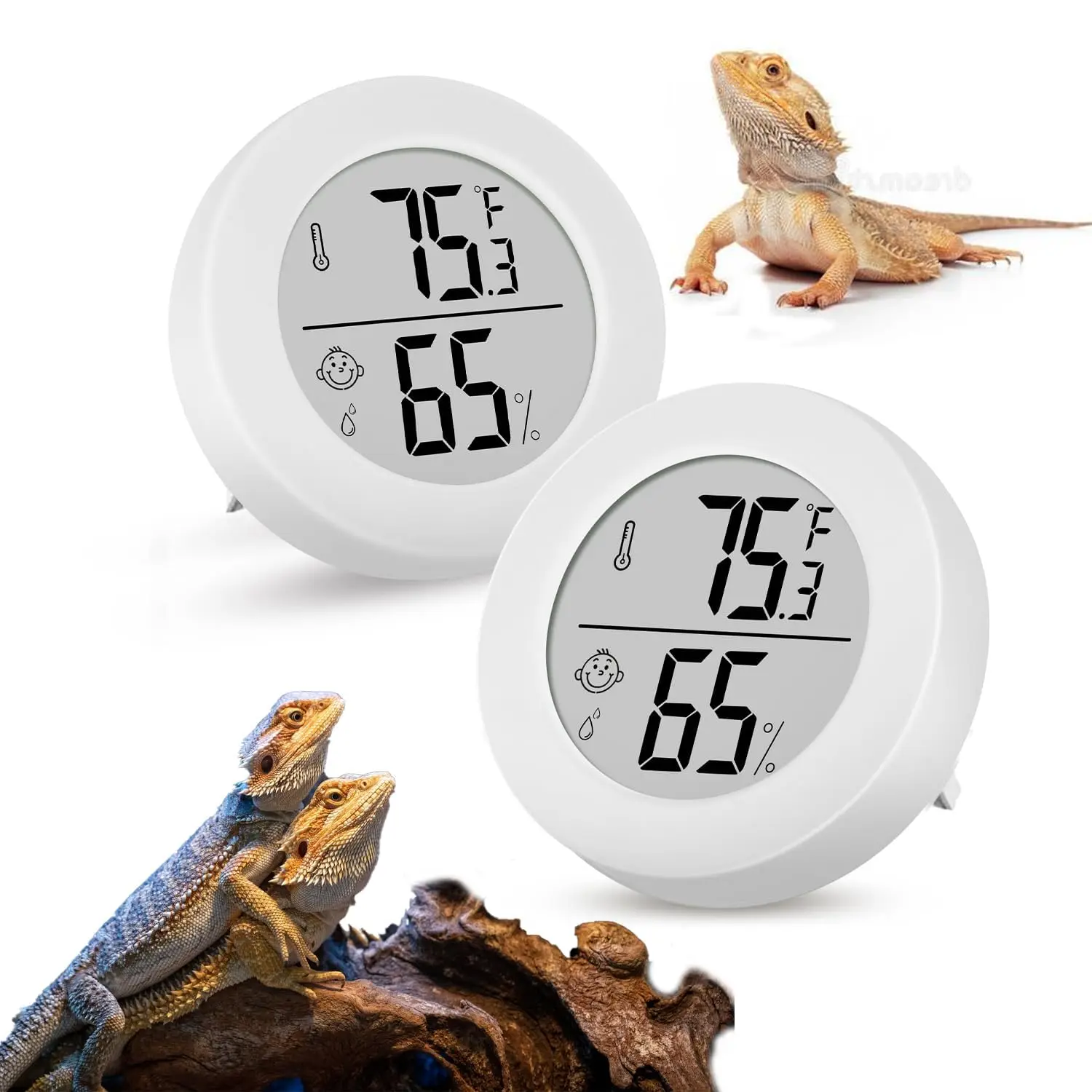 2 Pack Tuya Smart ZigBee Tank Thermometer Reptile Tank Accessories for Gecko Jumping Spider Snake Gecko Ball Python Lizard