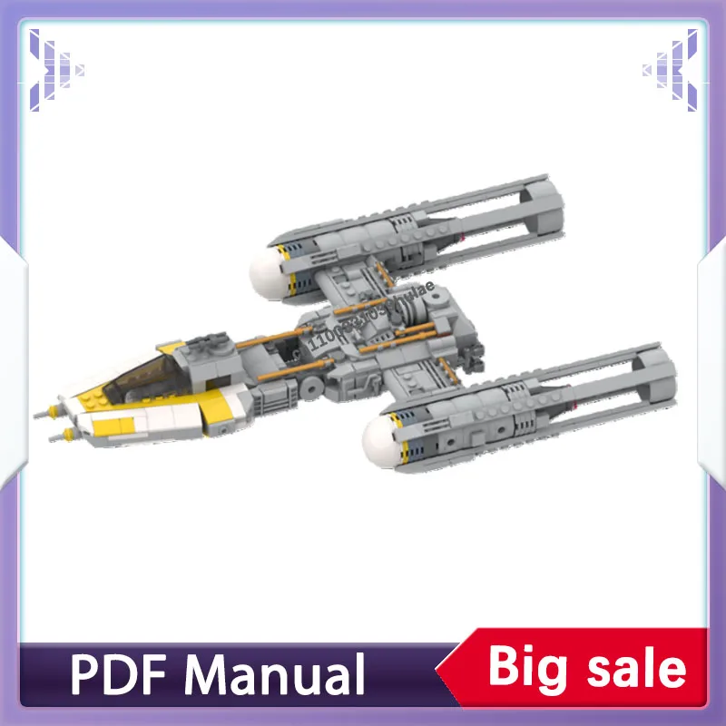 

Building blocks set Minifigure scale Y wing Destroyer space war adults bricks military war spaceship model Christmas gift