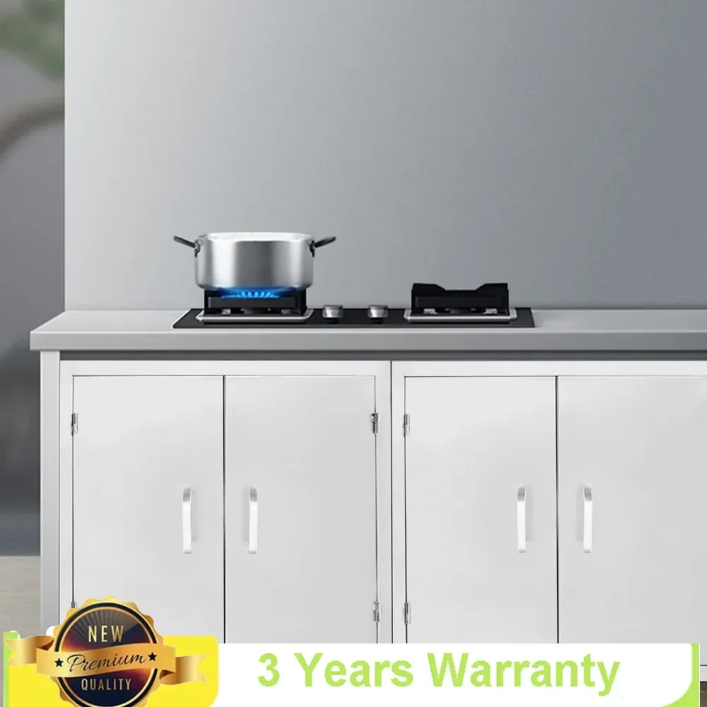 304 Roestvrij Staal Corrosiebestendig Dubbele Deuren Muur Opknoping Keukendeur Buitenkast Home Improvement 24*28*0.4 inch