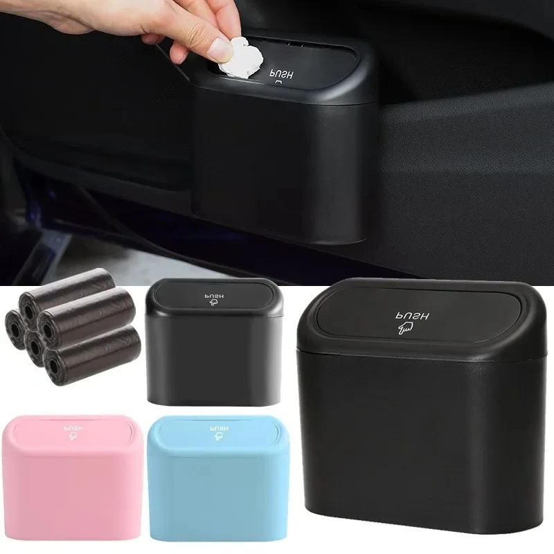 Auto-Mülleimer mit Deckel, Mini-Universal-Fahrzeug, auslaufsicherer Mini-Mülleimer mit 1/2/3 Rollen Mülleimer, Autozubehör