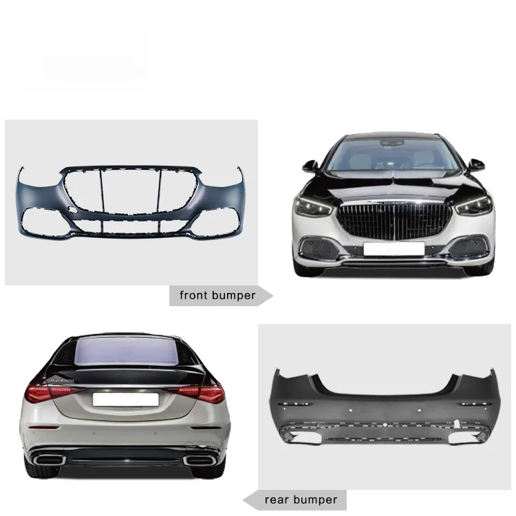 Front bumper with grille Rear bumper body kits for 2022 Mercedes-Benz W223 S Class upgrade Maybach