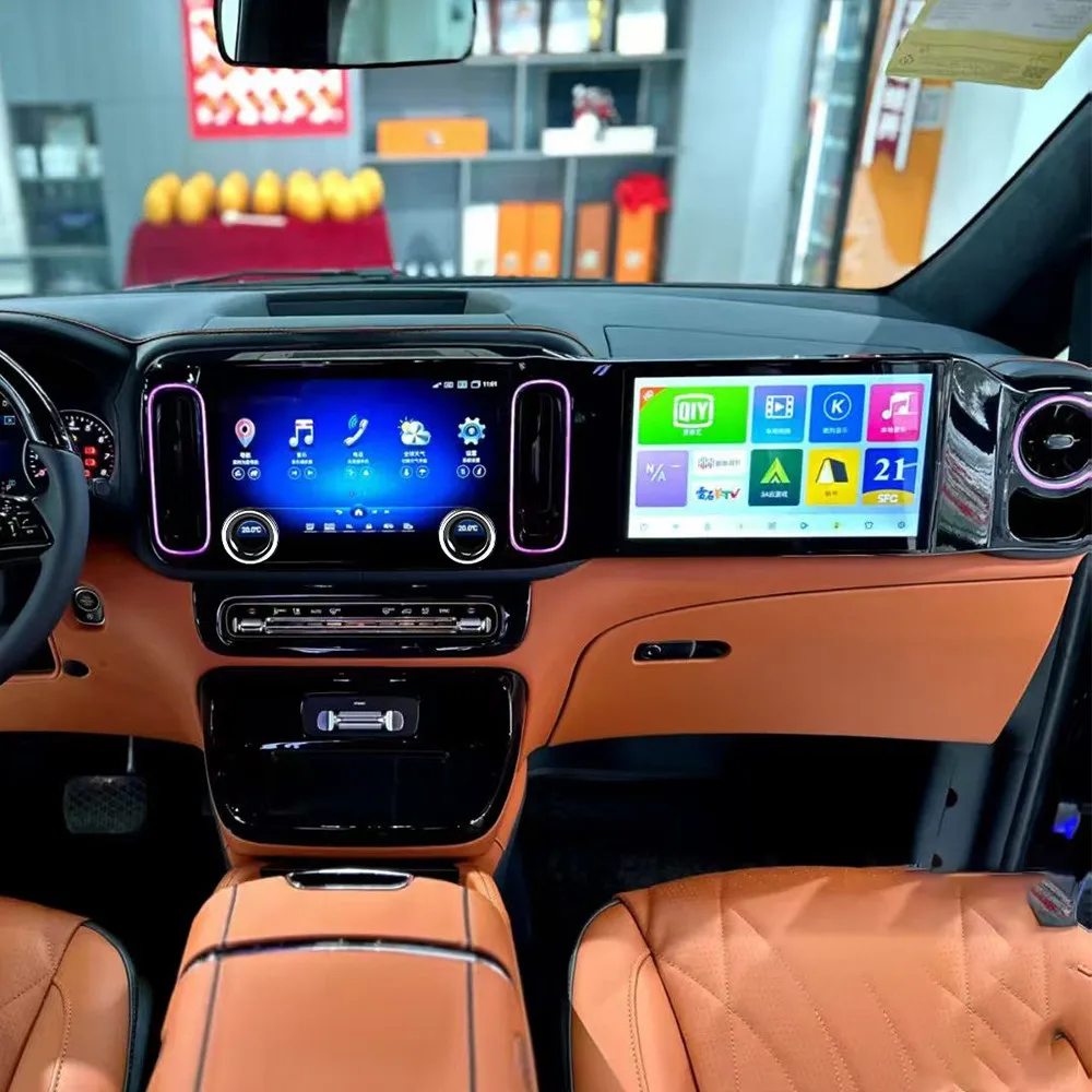 24.6 بوصة أندرويد 13 CarPlay راديو السيارة لمرسيدس بنز فيتو 2024-2025 AI اللمس شاشة مزدوجة مشغل وسائط متعددة لتحديد المواقع والملاحة BT #1