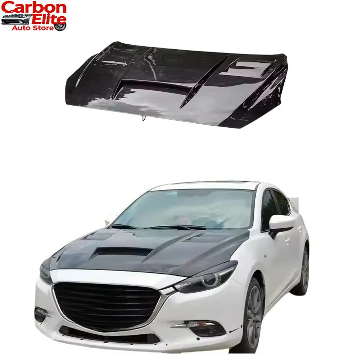 

Прямой монтаж, матовый черный карбоновый капот для Mazda 3 Axela 14-19